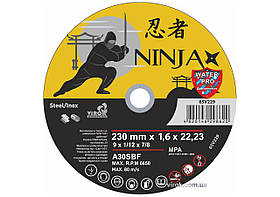 Круг відрізний по металу / нержавіючої сталі NINJA ТМ Ø = 230 х 22.23мм, t = 1,6 мм 65V229 VIROK