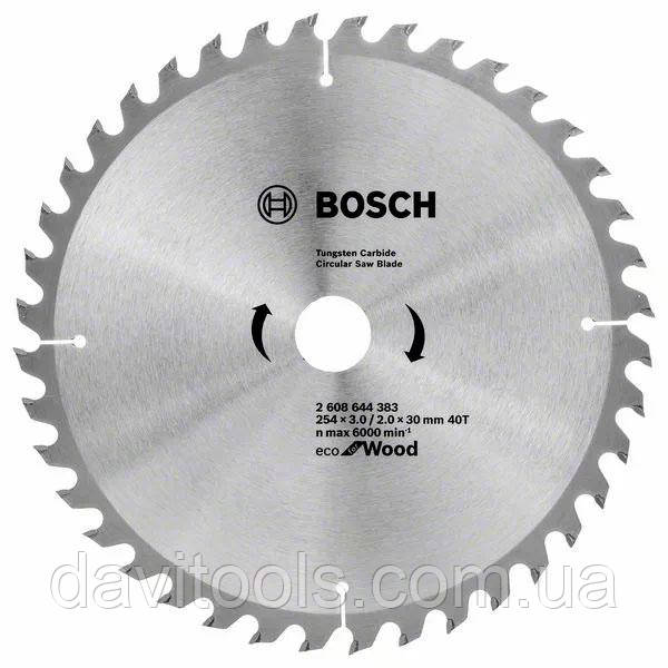 Пиляльний диск D254 d30 z40 для дерева BOSCH Eco for Wood