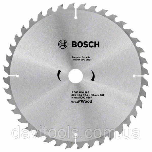Пиляльний диск D305 d30 z40 для дерева BOSCH Eco for Wood