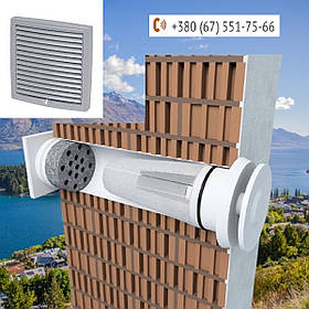 Автоматичний клапан припливу повітря приміщень, фільтр з поглиначем зовнішнього шуму, Finland Світло-сірий RAL7038