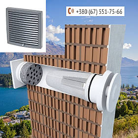 Автоматичний клапан припливу повітря приміщень, фільтр з поглиначем зовнішнього шуму, Finland Сірий графіт RAL7015