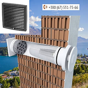 Автоматичний клапан припливу повітря приміщень, фільтр з поглиначем зовнішнього шуму, Finland Чорний RAL9017