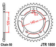 Звезда задняя JT JTR1800.45