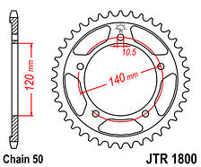 Задня зірка JT JTR1800.45