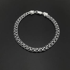 Срібний браслет чоловічий Український бісмарк. Браслет на руку срібло 925 розмір 21 см