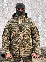 Тактический зимний бушлат пиксель,бушлат пиксель с липучками,тактический бушлат на флисе,зимний бушлат зсу