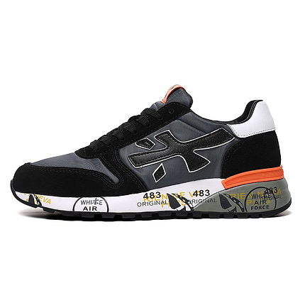 Кросівки Premiata Black White Orange, фото 1