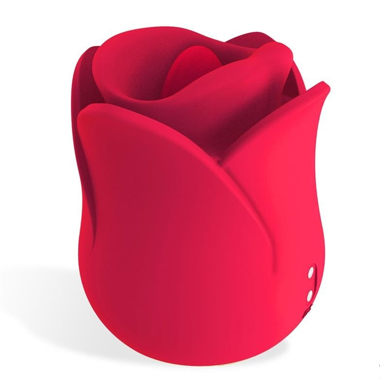 Вібро язик для стимуляції клітора і сосків, масажер у формі троянди, Червоний, фото 1