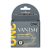 Презервативы ONE Vanish Hyperthin, 3 шт, ультратонкие, со смазкой, картонная упаковка
