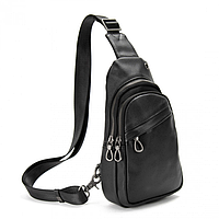 Сумка-слінг чоловіча шкіряна TIDING BAG 8007A чорний (ремінець перестібається)