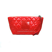 Косметичка жіноча стьобана червона для сумки з логотипом 24,5*12,5*7,5 см