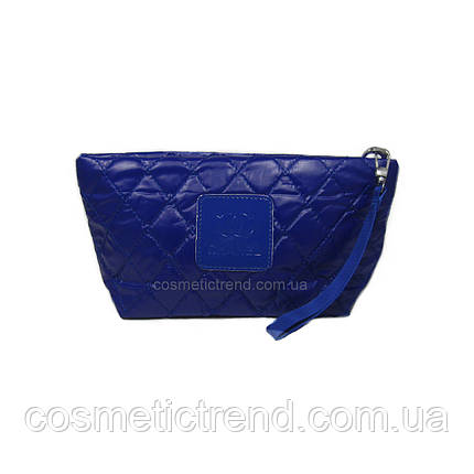Косметичка жіноча стьобана синя для сумки з логотипом 24,5*12,5*7,5 см, фото 1