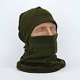 Балаклава флісова зимова в кольорі армійський зелений, фото 3