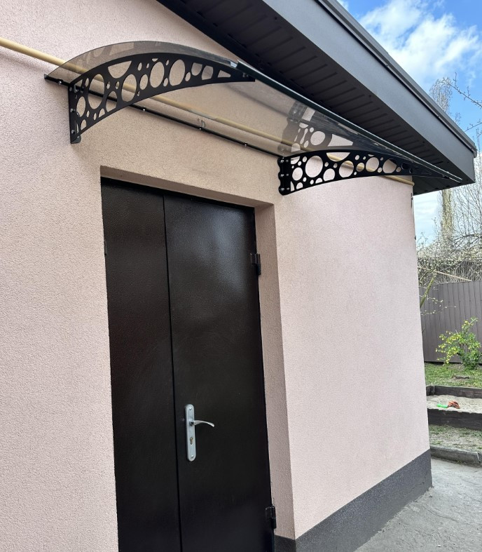 Дашок з поликорбаната. Козирок з монолітного полікарбонату 150х100см. Круги. Доставка., фото 1