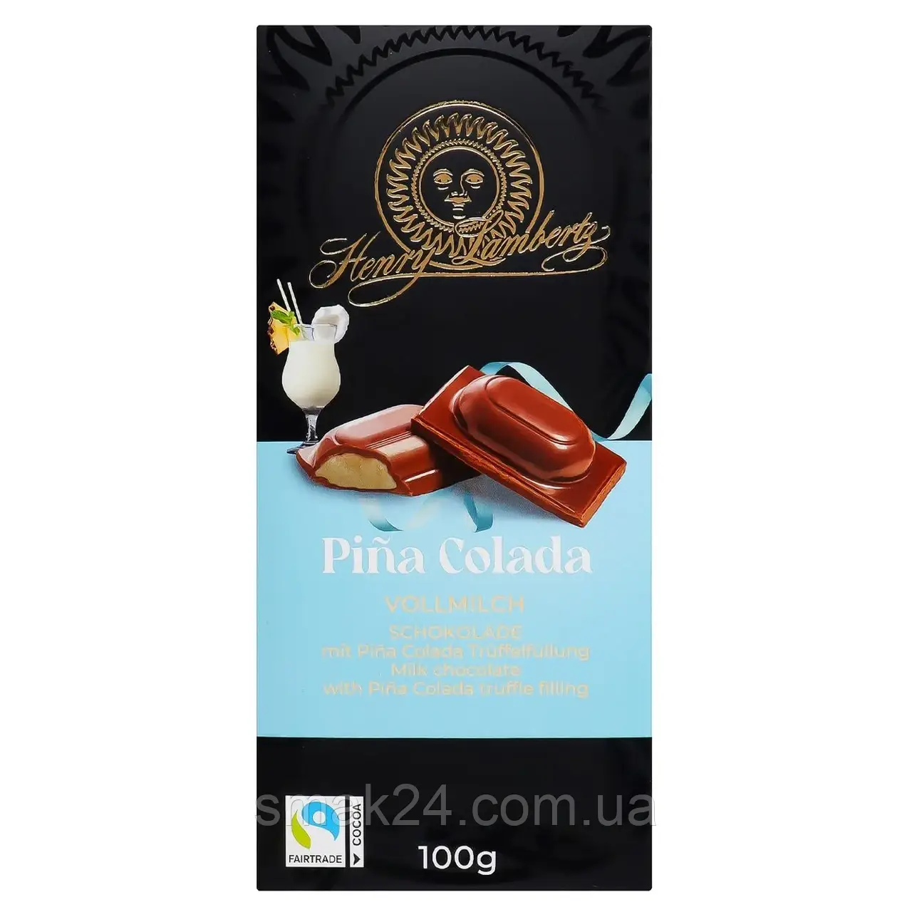 Шоколад молочний з начинкою Піна-Колада та трюфель, Henry Lambertz 100 г Німеччина