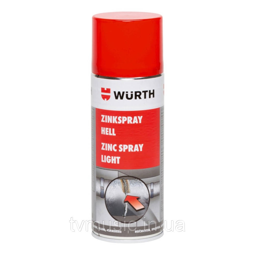 Цинк-спрей світлий Wurth Zinc Spray Light 400 мл (0893113114)
