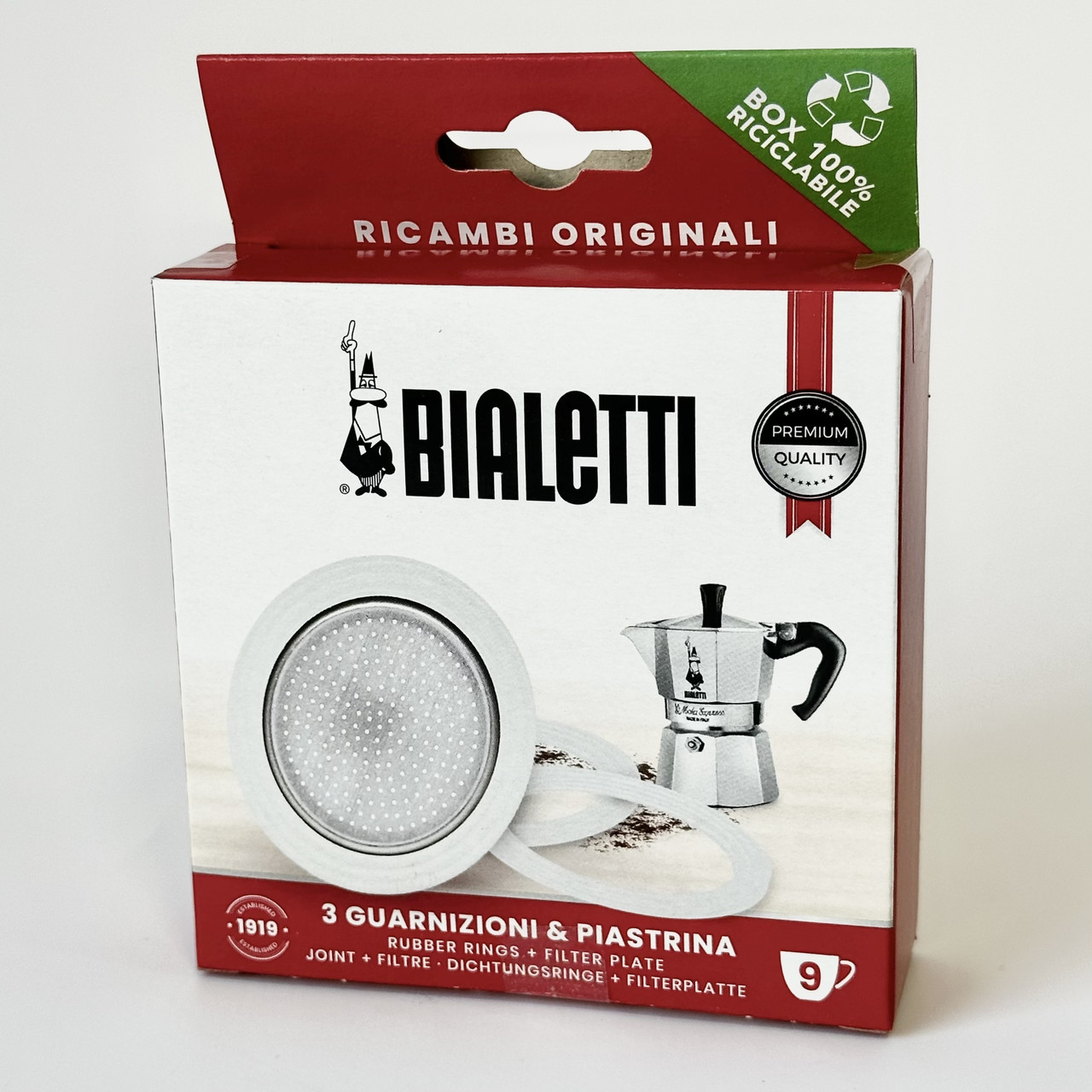 Набір для гейзерних кавоварок Bialetti 3 ущільнювачі + сито (9ч) 990800035/NP