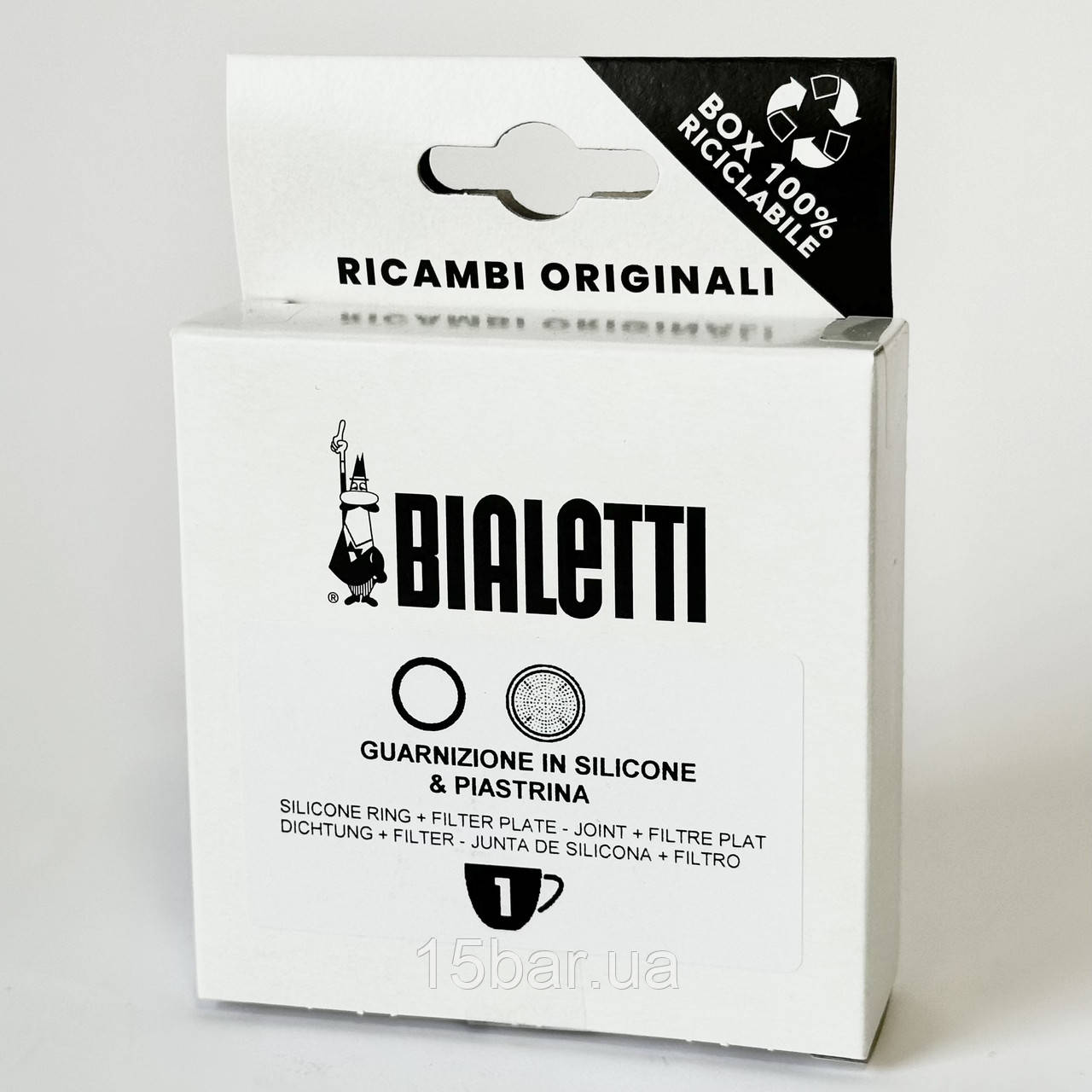 Набір для гейзерних кавоварок Bialetti ущільнювач + сито (1ч) 990800037/NP