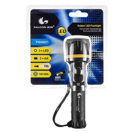 Ліхтарик ручний Falcon Eye FHH0021, 2xAA, 3 LED, ABS корпус з прогумованою поверхнею, фото 4