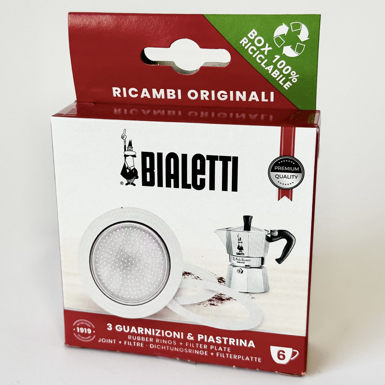 Набір для гейзерних кавоварок Bialetti 3 ущільнювачі + сито (6ч) 990800034/NP