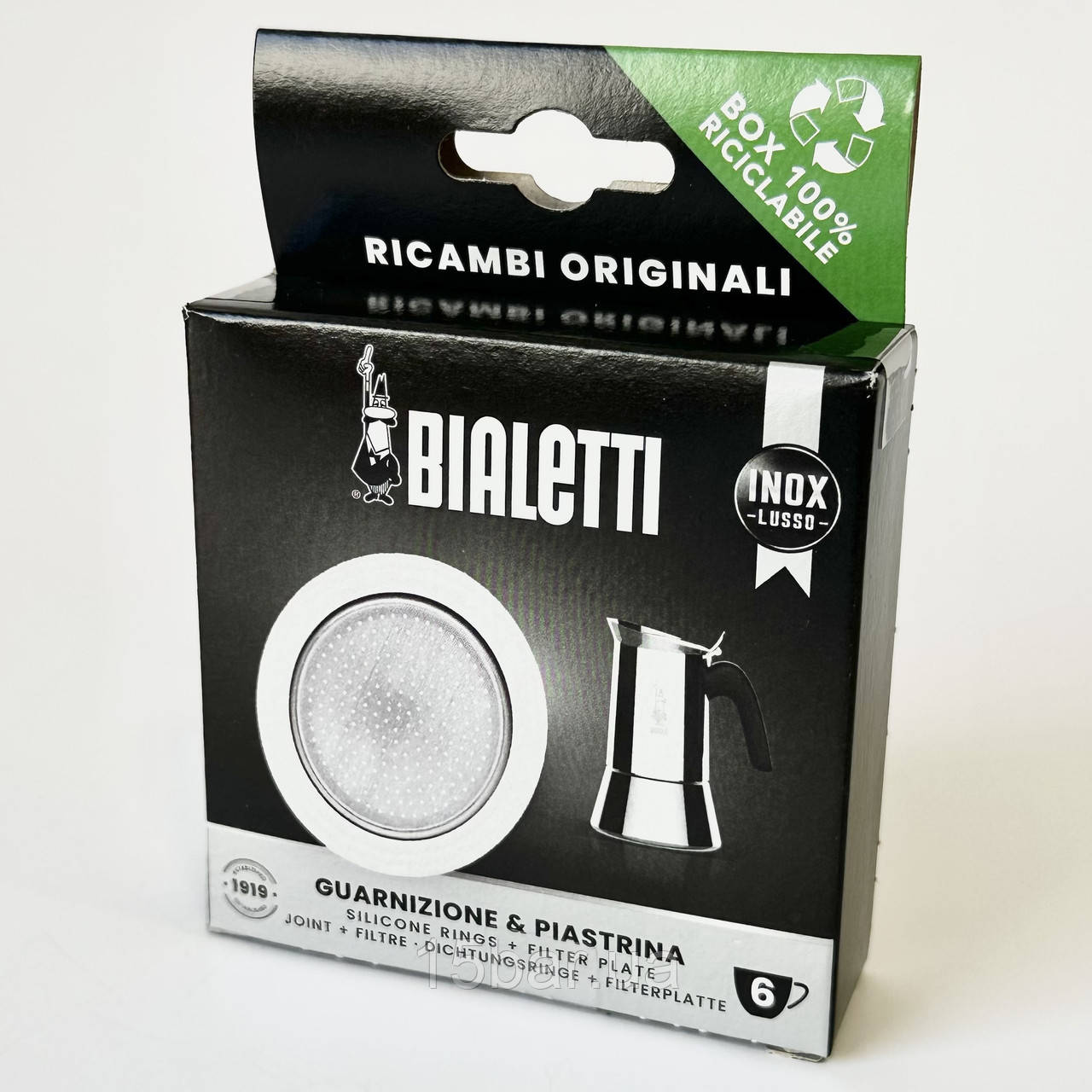 Набір для гейзерних кавоварок Bialetti ущільнювач + сито (6ч) 990800412/NP