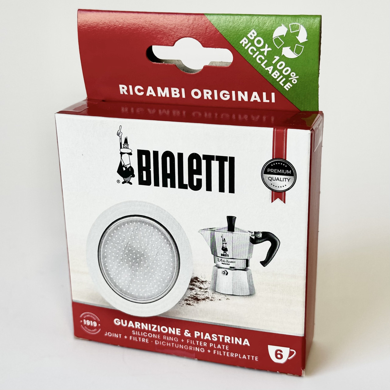 Набір для гейзерних кавоварок Bialetti ущільнювач + сито (6ч) 990800040/NP