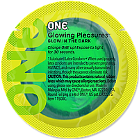 Презерватив ONE Glowing Pleasures, 1 шт, світиться в темряві, зі змазкою - SX0747