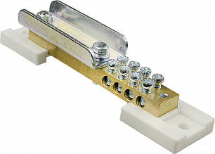 Нульовий шинопровід 100A JHT105 АСКО-УКРЕМ, 9 отворів, латунь, без ізоляції, фото 1