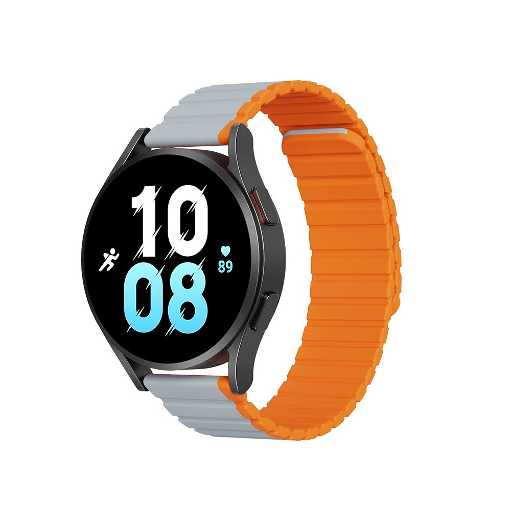 Ремінець Dux Ducis 20mm LD Version для Samsung Galaxy Watch 6 | 6 Pro | 6 Classic | 5 | 5 Pro | 5 Classic Grey Orange, фото 1