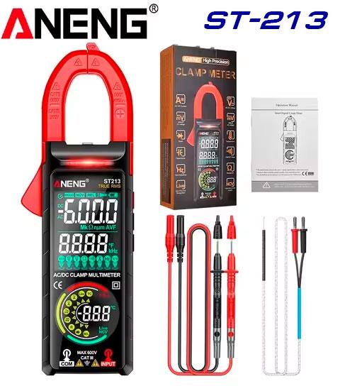 ANENG ST213, струмові кліщі, AC/DC 400A, напруга AC/DC 600В, опір: 60 МОм, ємність: 60мФ, температура: до 1000