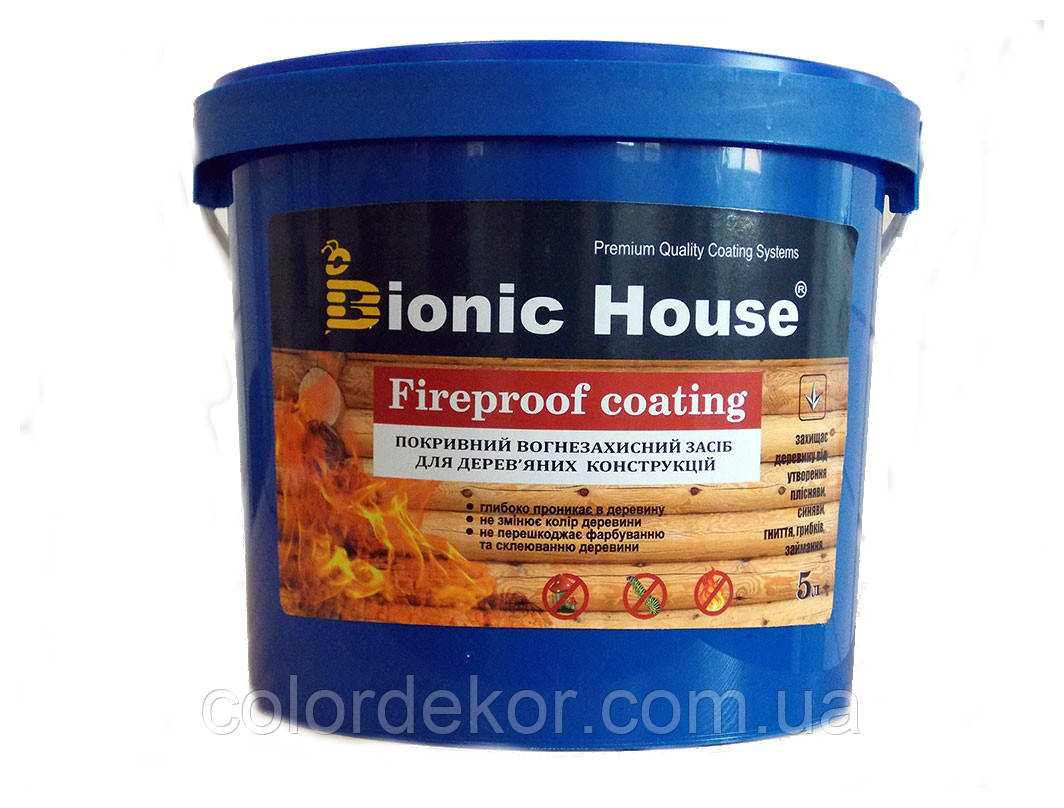 Огнезащитная краска для древесины "Firebio coating" 10кг - фото 1 - id-p441733204