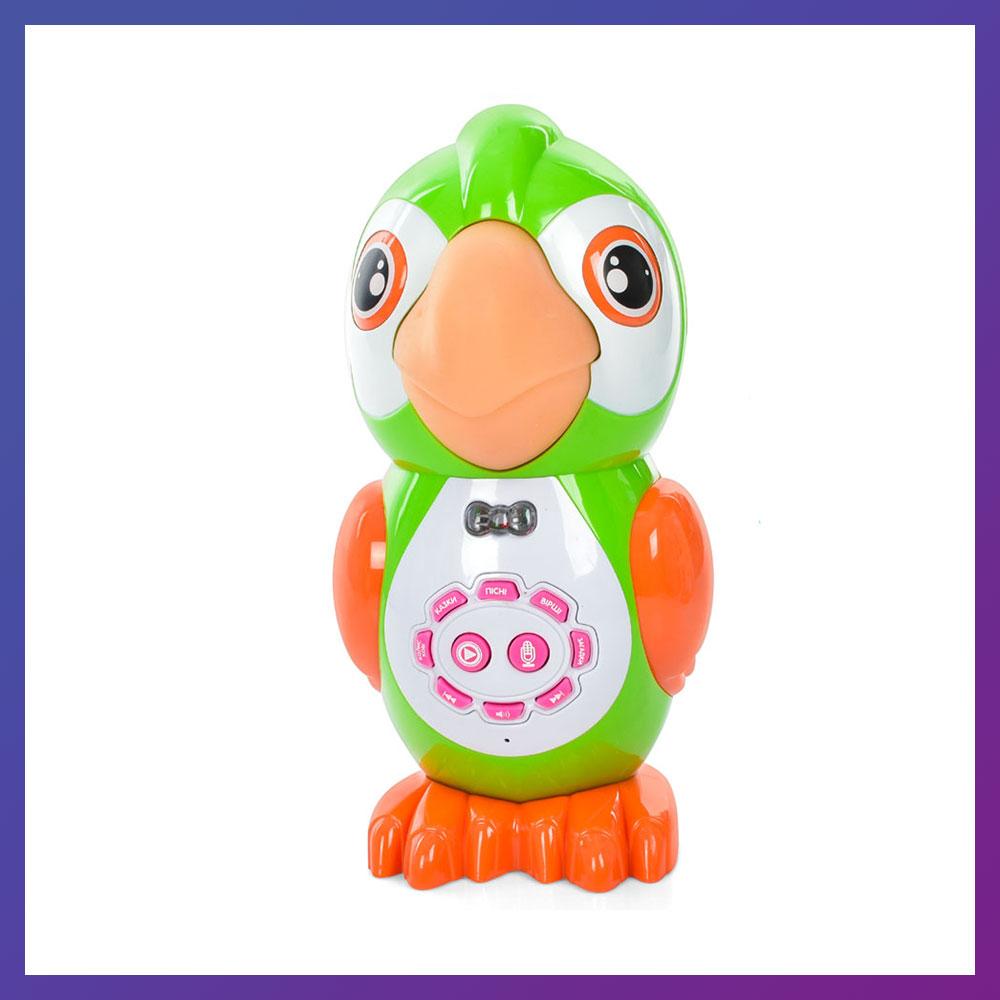 Дитяча інтерактивна іграшка Limo Toy FT 0041 Папуга сенсорна казка українською мовою, фото 1