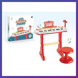 Піаніно синтезатор для дітей 883 E на ніжках зі стільчиком Рожевий