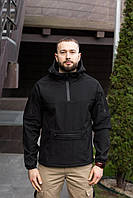 Куртка Чоловіча Демісезонна Чорна Анорак Softshell Shopingo