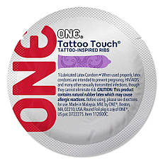 Презерватив ONE Tattoo Touch Purple 1 шт., Київ