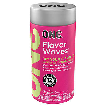 Презервативи ONE FlavorWaves 12 шт, подарункова упаковка тюб Bomba💣