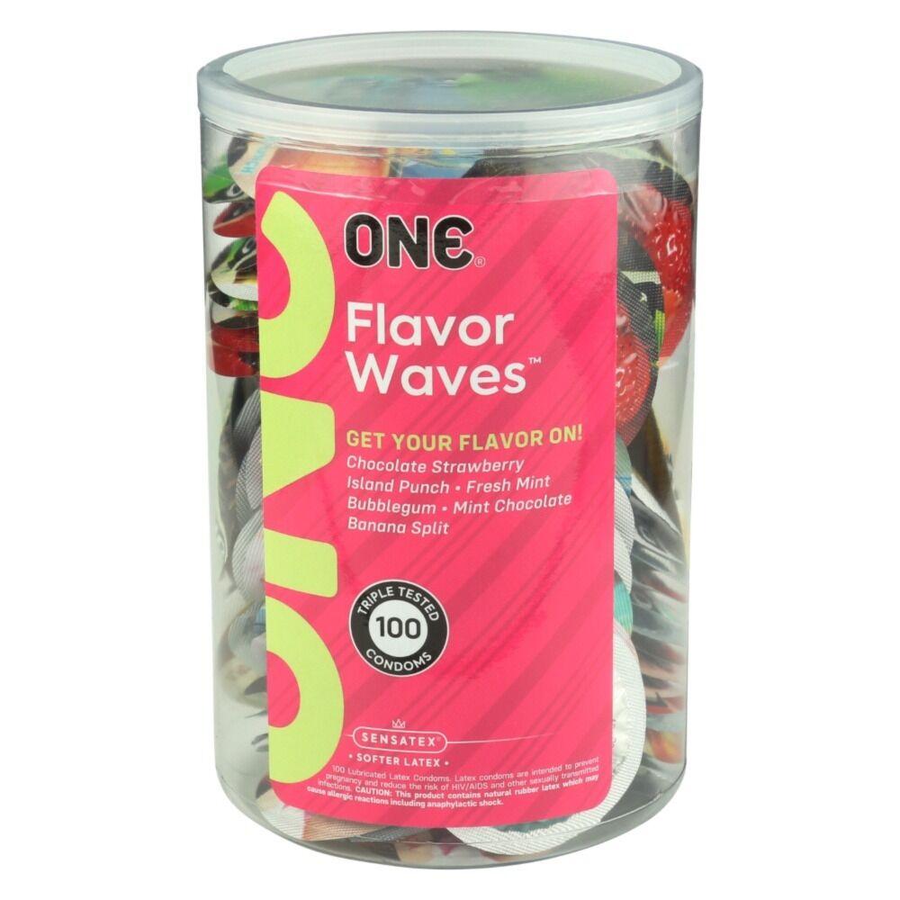 Набір презервативів ONE FlavorWaves 100 шт, мегапак тюб Кітті