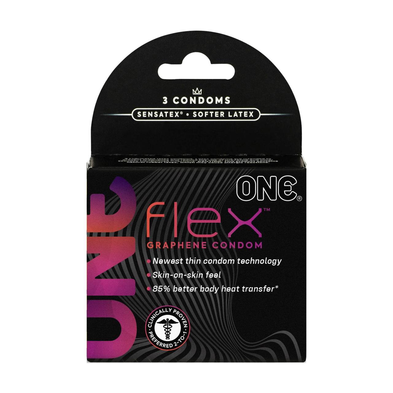 Презервативи ONE Flex Graphene Condom 3 шт, картонна коробка Кітті