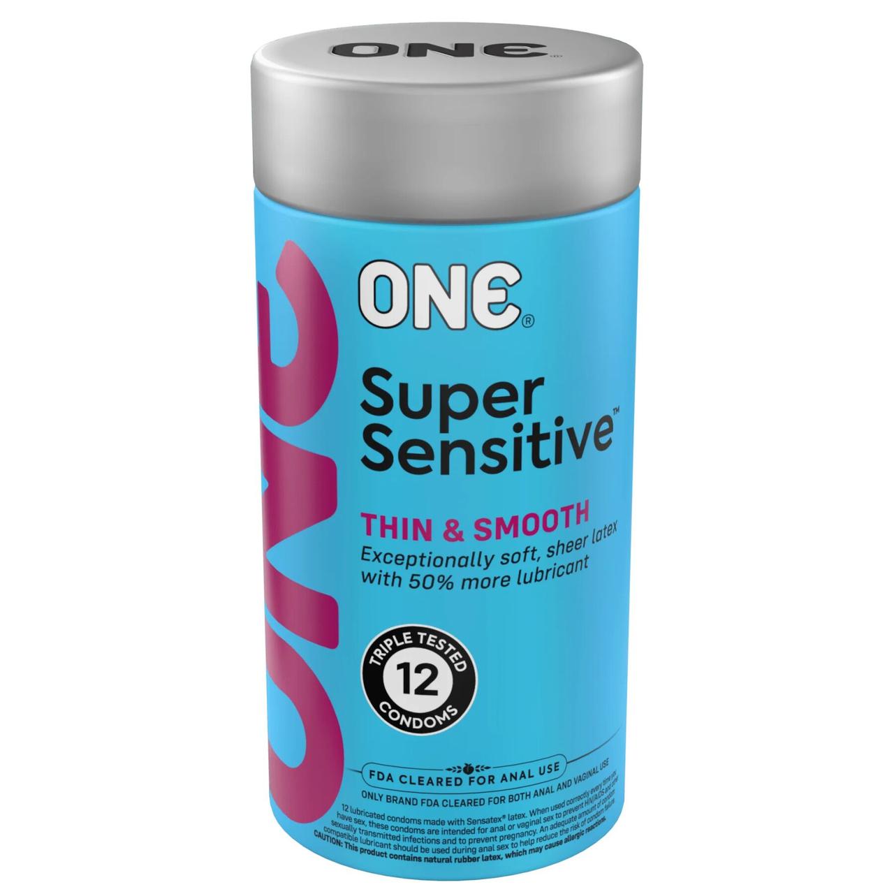 Презервативи ONE Super Sensitive 12 шт, подарункова упаковка тюб Кітті