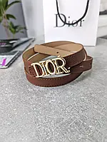 Ремень Женский Кожаный Диор Брендовый Коричневый Коричневый Пояс Поясной С Логотипом ior Shopingo Ремінь