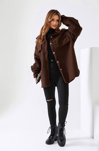 Сорочка барашка буклє на вовняній основі (р-ри: 48-54) 153-7 (в уп. один колір) осінь-зима. вир-во Україна., фото 1