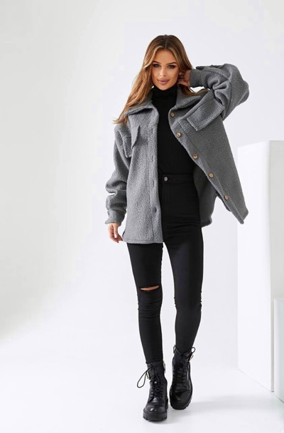 Сорочка барашка буклє на вовняній основі (р-ри: 48-54) 153-3 (в уп. один колір) осінь-зима. вир-во Україна., фото 1