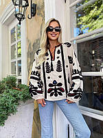 Жіноча Вишиванка Біла З Рослинним Орнаментом Selli