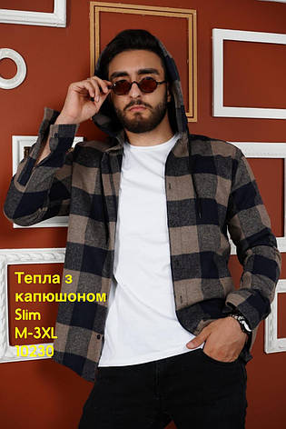 Кашемірова сорочка G-port з капюшоном в клітку, фото 1