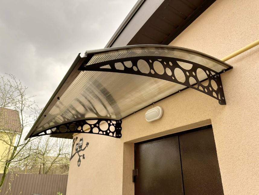 Дашок з поликорбаната 150х100см. Козирок з сотового полікарбонату 8мм . Круги. Доставка., фото 1