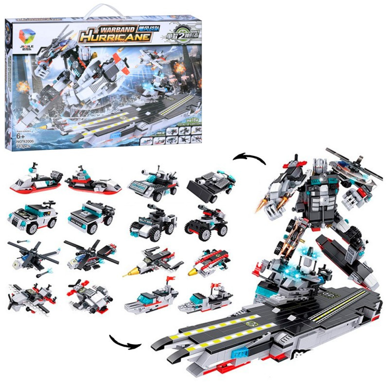 Конструктор 42006, робот/авіаносець/транспорт, 713 деталей, фото 1