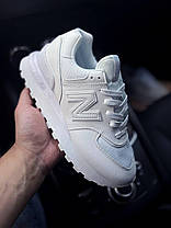 Жіночі кросівки New Balance 574 Legacy All White Нью Беланс 574 Легасі білі замша текстиль демісезон, фото 5