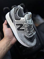 Жіночі кросівки New Balance 574 Legacy Gray Black Нью Беланс 574 сірі з чорним натуральна замша текстиль демісезон, фото 4
