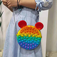 Кругла Сумка Поп Іт Іграшка Антистрес Різнокольорова Сумка 18х18 См На Ланцюжку. Pop It Bag Ador