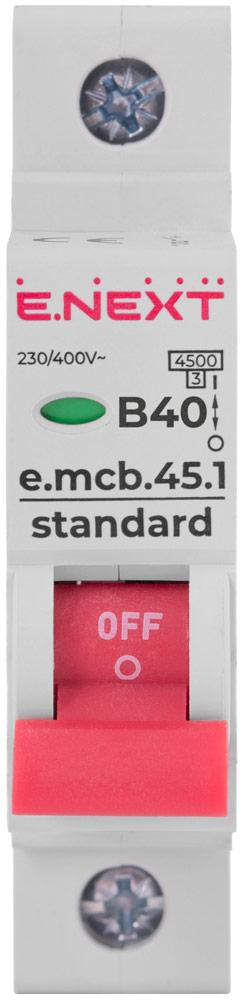 S001012 Модульний автоматичний вимикач e.mcb.stand.45.1.B40, 1р, 40А, В, 4,5 кА